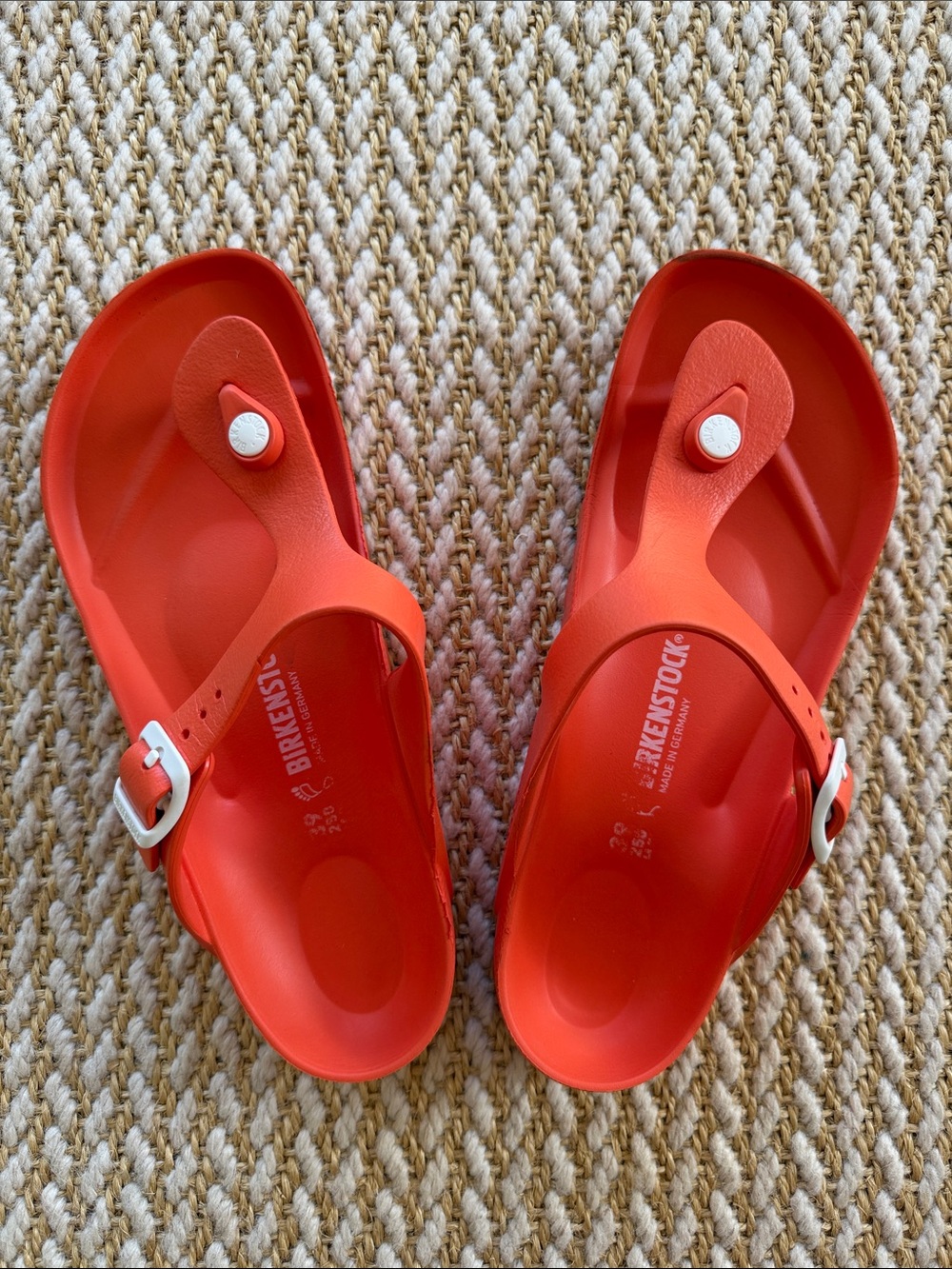 Birkenstock Orange EVA Gizeh Thong Sandals